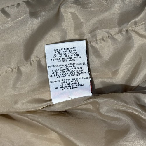 Miss London Kunstleder Bomberjacke Damen L Creme Beige Reißverschluss Rippbesatz - Bild 8 von 8