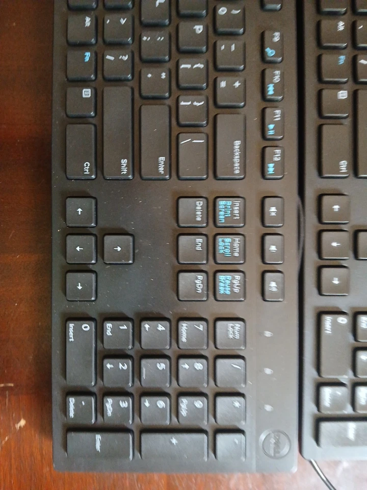 [x3 Lot] DELL KB216P Slim Wired USB PC Desktop Keyboards Black - Image 2 of 4