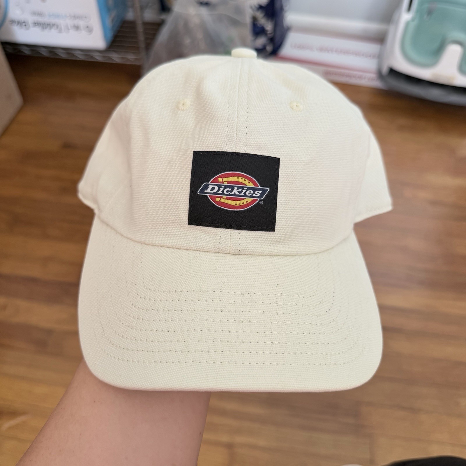 NWT Dickies Washed Canvas Baseball Snapback Cap WH300NT Unisex One Size Cream