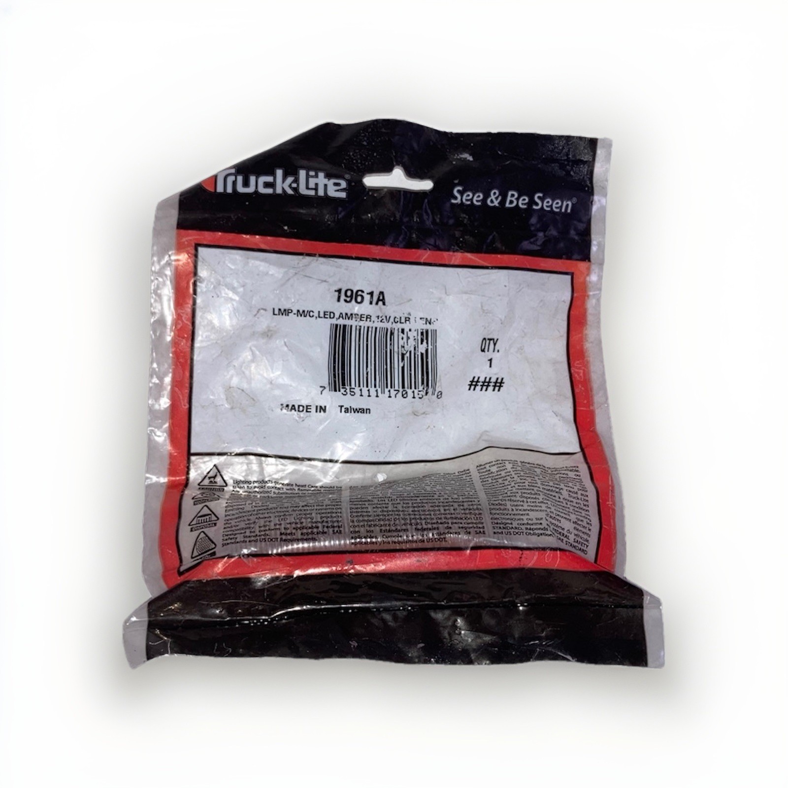 Truck-Lite 1961A LED Yellow Marker Light | Rectangular Clear Lens image 1