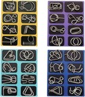 Metal Brain Teaser Puzzles, Set of 32 with Pouch, Steel IQ Games Physics Mind Me