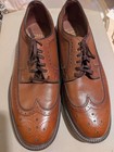 Vintage Men's All Leather Wing Tip Lace Up Brouge Dress Shoes 9.5 D New — photo 1