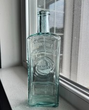 Antique Burton's Family Medicines - Large Sarsaparilla Type Medicine Bottle Aqua