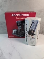 AeroPress Clear Blue Coffee Press 3 in 1 Method French Pour-Over & Organizer NEW