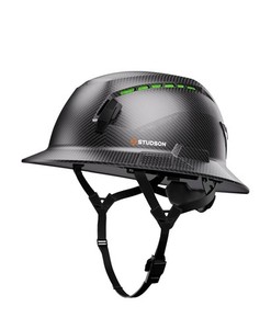 STUDSON SHK1-FB-CCF Full Brim Vented Safety Helmet, Class C, Carbon HD, 53-63cm