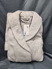 Frette Essential Unito Shawl Collar Bathrobe Cotton Grey Size XS NEW WITH TAGS!