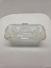 Vintage lata 1940. Federal Glass Covered Lodówka Naczynie Żebrowane Ciało Warzywa Owoce