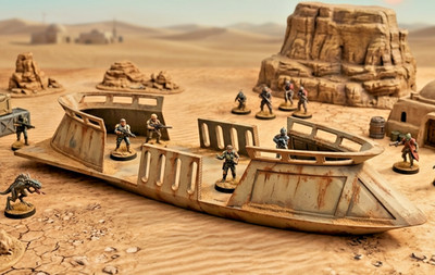 Desert Sand Skiff Terrain for Star Wars Legion 28mm 32mm Sci-Fi Wargaming RPG