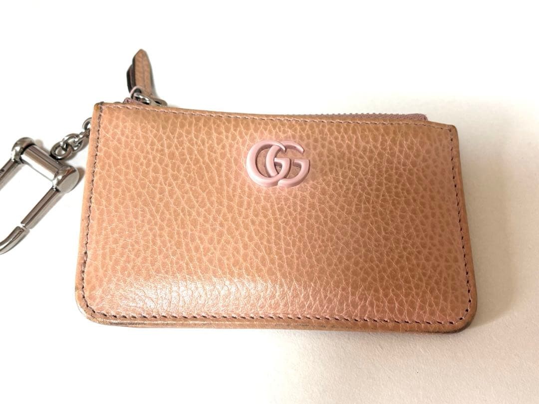 Gucci Marmont Fragment Coin Key Case Pink Blue Interior Used thumbnail 3