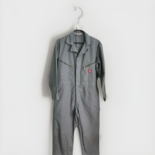 Deadstock Vintage Dickies Mens 42 Short Spell Out Mechanic Work Coveralls Gray