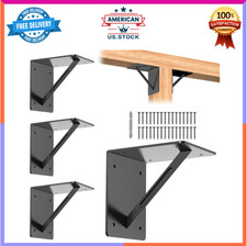 4 Pcs Heavy Duty Metal Corner Brackets 6"x6"x5" L Right Angle Shelf Braces