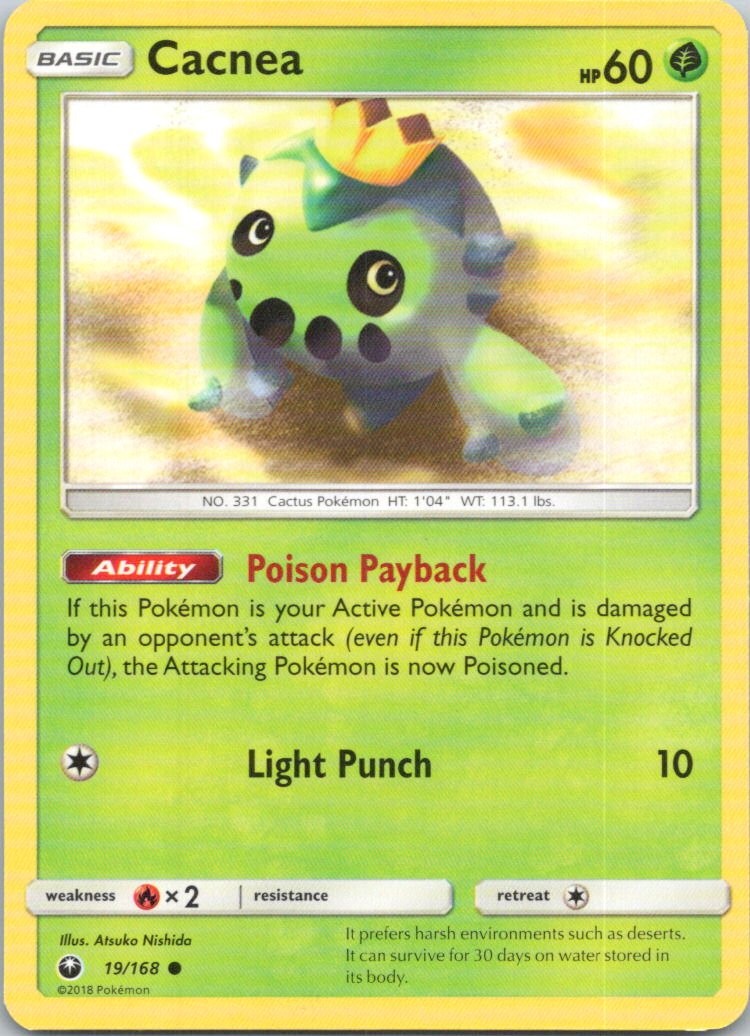 Cacnea #19/168 (LP) SM - Celestial Storm CES Pokemon