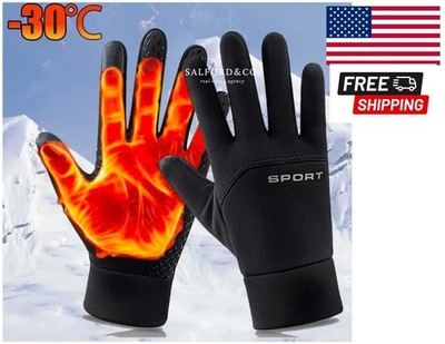 Winter Warm Gloves Touch Screen Windproof Cold-proof Cycling Gloves, Men's Women