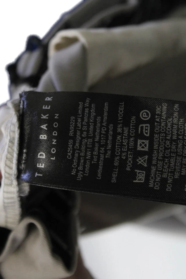 Ted Baker Womens Flat Front Straight Leg Hook and Eye Dress Pants Gray Size 32 - Image 4 of 4