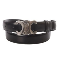 Celine Small Triomphe Belt Leather 85 Black Women