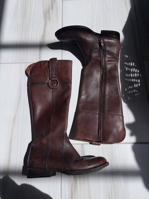 Frye Jamie Ring Tall brown/burgundy leather boots Size 6.5 Women s 