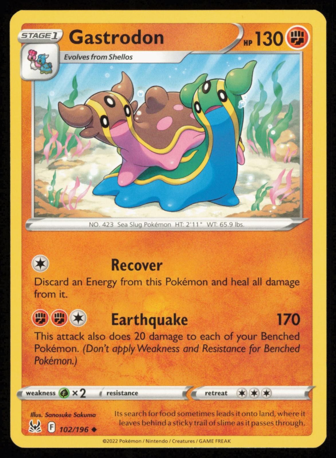 Gastrodon 102/196 Uncommon Pokemon Lost Origin LOR NM