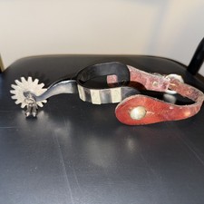 Single Cowboy Spur Made of Mixed Metals with Leather Strap