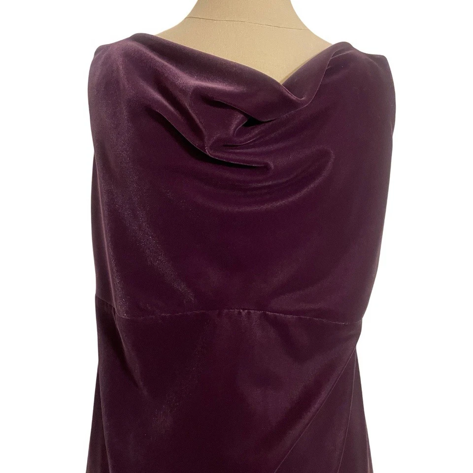 复古 90 年代 2000 年代紫色天鹅绒连衣裙 14 码深浪漫奇思妙想女巫垃圾 — 第 3/4 张图片