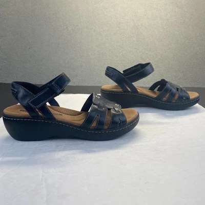 Sandales Clarks Hazella Alba - Cuir Sage, Taille 8 M Femme, Occasion Comme Neuves