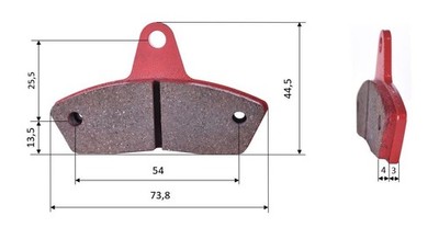 Pastiglie dei freni (set di 2) del tipo Haase/Intrepid/Birel/Parolin/SKM, anteri