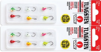 VMC TTJ G6 Tungsten Tubby Ultra Glow Jig Kit 6 baits on one card Pick Size