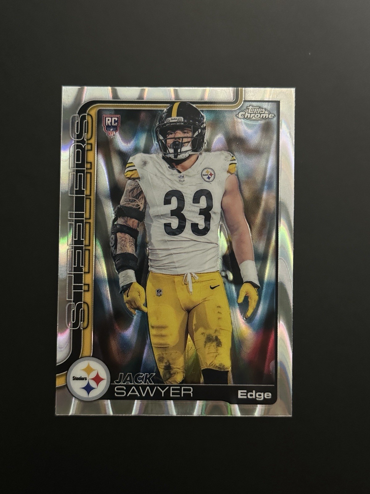 Topps Chrome 2025 Rookie Raywave Jack Sawyer #357 Steelers Football Card