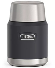 THERMOS Icon 16 oz Stainless Steel Vacuum Insulated Food Jar  Spoon Dark Gray
