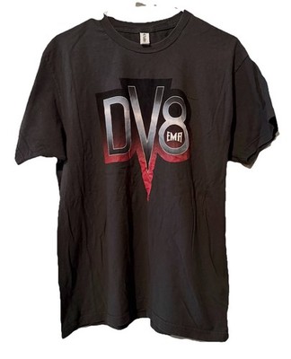 DV8 EMA Black Graphic T-Shirt Size L Vintage Distressed Look