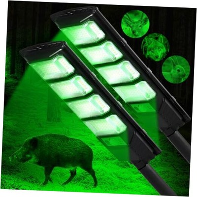 Hog Lights for Night Hunting, 12000LM Solar Green Hunting Light with 2 Pack