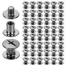 50set Phillips Chicago Screw M4 x 7mm Metal Binding Post Screw, Gun Black