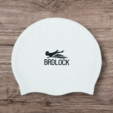 Kids White Swim Cap for Braids and Dreadlocks, Waterproof Silicone Swimming Cap