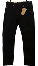 Ring of Fire Jeans Mens Cotton 34x30 Black Paradise Five Pocket Skinny Twiggy