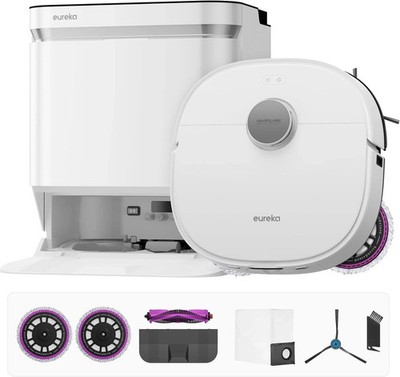 Eureka J15 Pro Ultra Robot Vacuum and Mop with Self Emptying Base, 16,200 WHITE