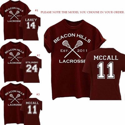 Beacon hills 2 Sides Maroon Teen Wolf Mccall Lahey Shirt Unisex S-5XL 1J0901