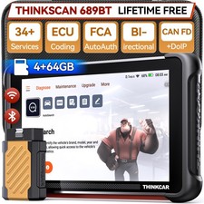 2026 ThinkScan 689BT Car System Diagnostic Tool Bidirectional Scanner ECU Coding