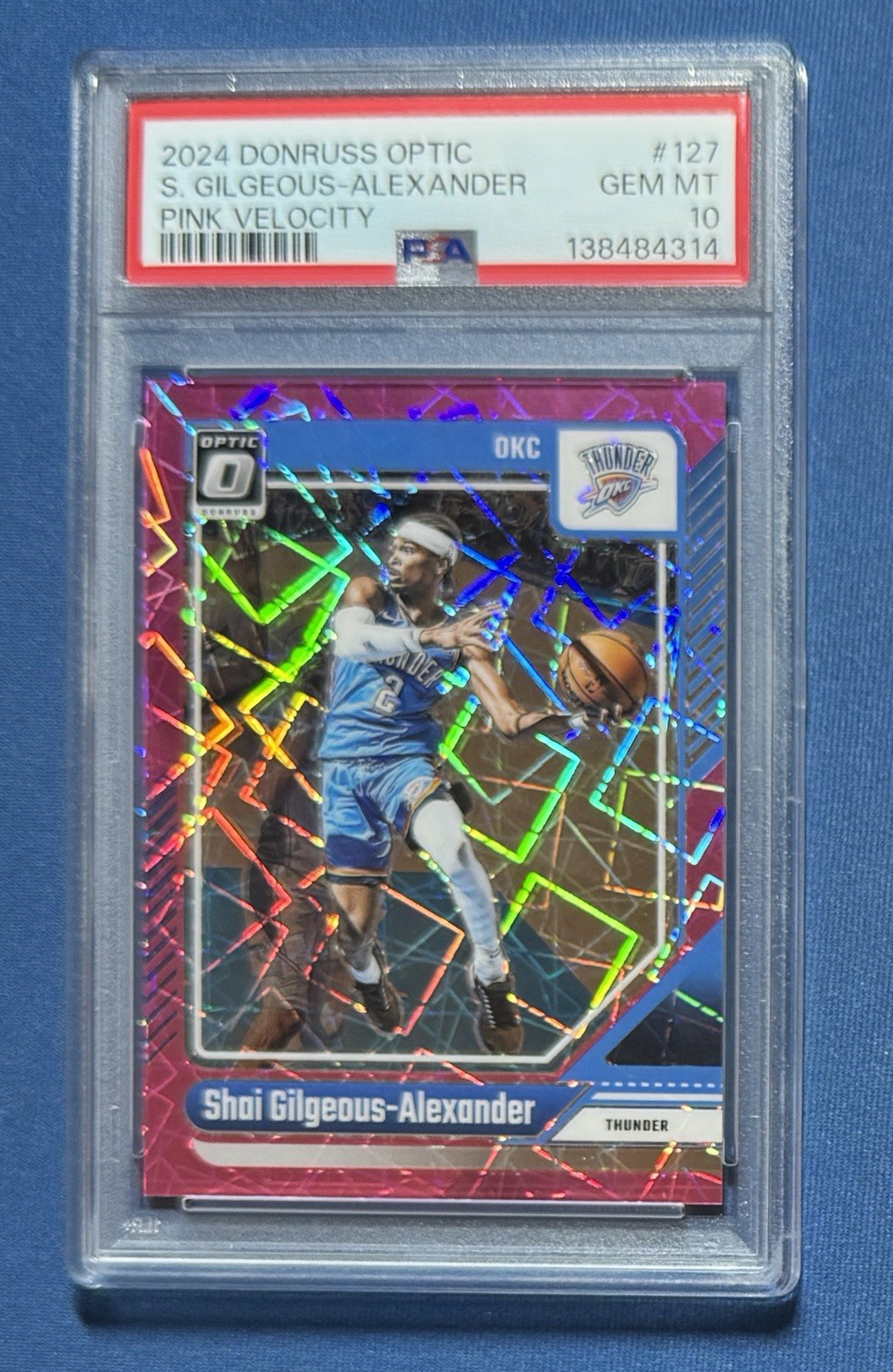 2024 Panini Optic Shai Gilgeous-Alexander Pink Velocity Prizm 45/79 PSA 10 #127