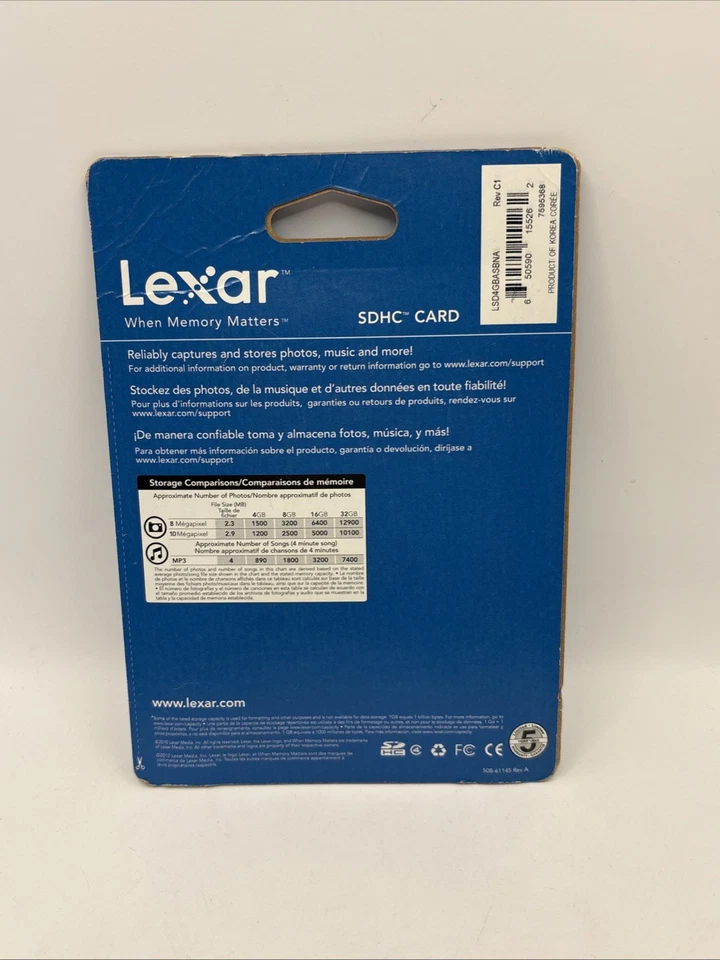 NEW Lexar 4GB Multi-Use Secure Digital SDHC Memory Card Factory Sealed Package - Image 4 of 4