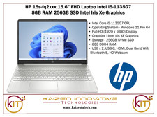 HP 15s-fq2xxx 15.6" FHD Laptop Intel i5-1135G7 8GB RAM 256GB SSD Intel Iris Xe