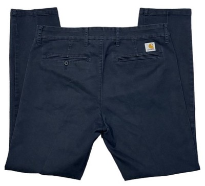 Carhartt Pants Mens 36x32 Black Sid Chino Slim Tapered Leg Workwear Stretch