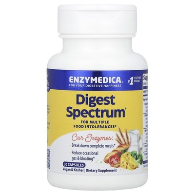 Enzymedica Digest Spectrum 30 Capsules Casein-Free, Dairy-Free, Egg-Free,