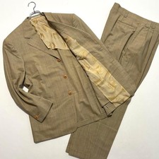 Gianni Versace Couture Medusa Lining Suit Set Beige Wool Made In Italy Size 52