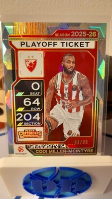 2025-26 Panini Contenders Euroleague Codi Miller-McIntyre Playoff Ticket /99