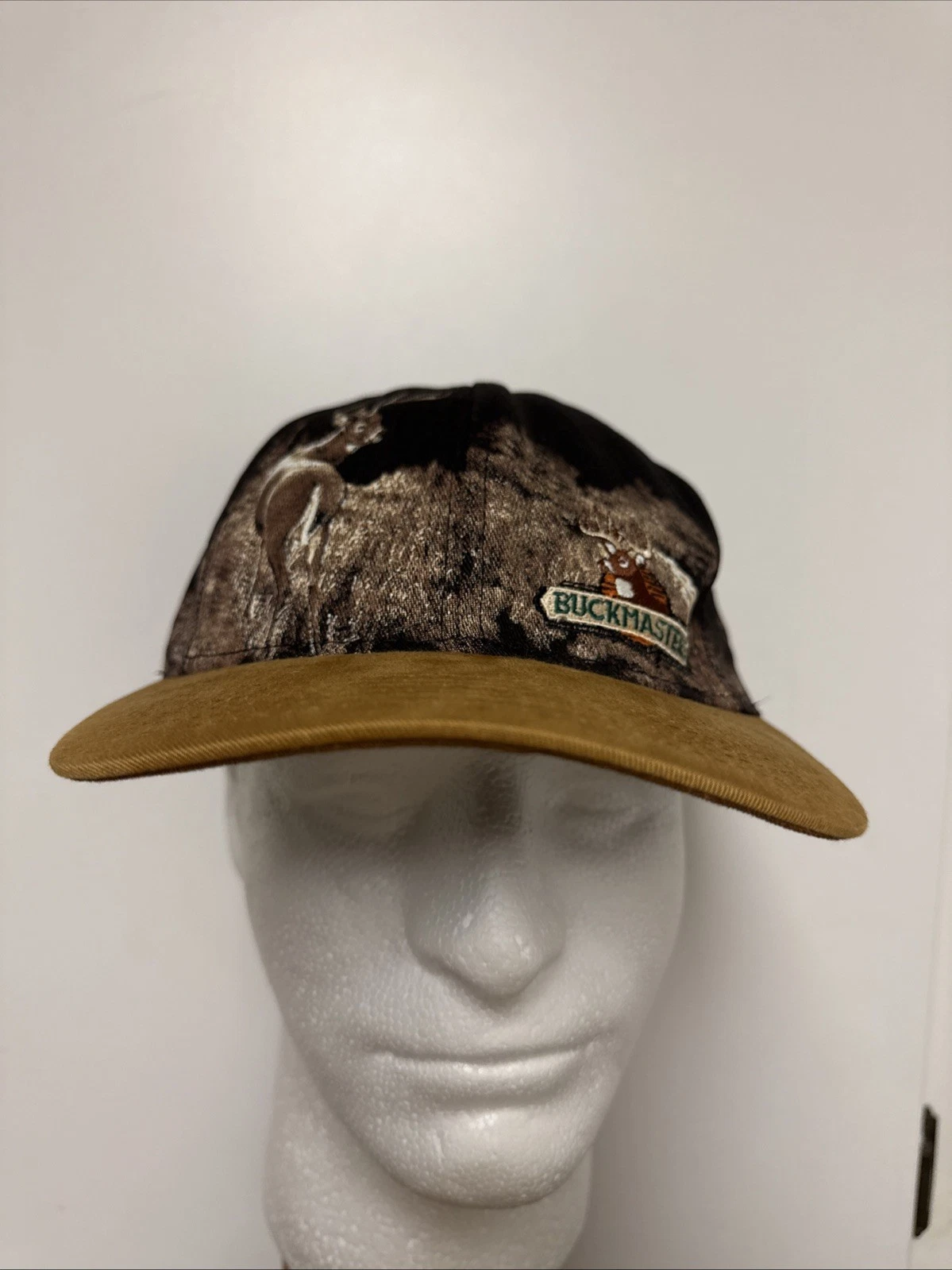 Vintage Buckmasters Embroidered Logo AOP Wraparound Print Hat Adjustable Cap