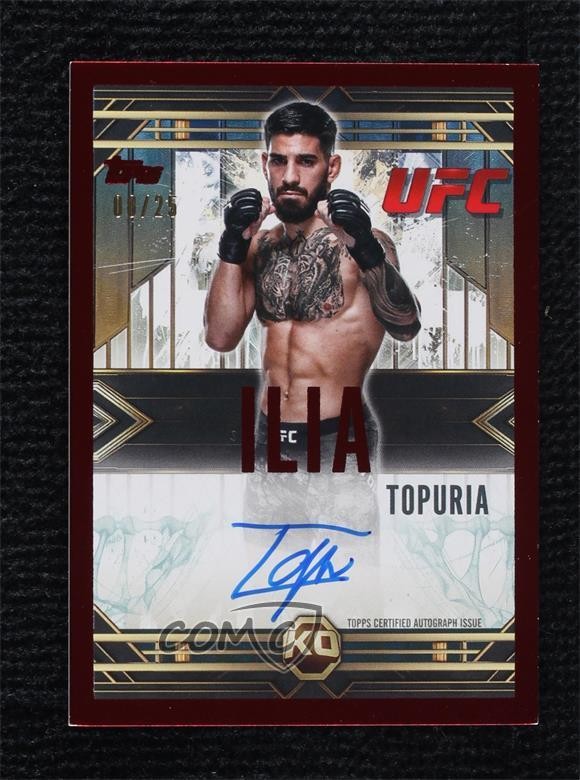 2025 Topps UFC Knockout 2012 Throwback Signatures Red 8/25 Ilia Topuria Auto 7ba