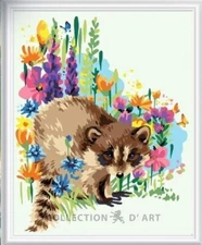 "Racoon" Printed Needlepoint Tapestry  Canvas 10523