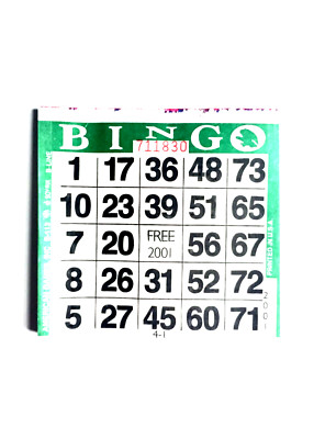 1 on Pushout/Punchout Bingo Paper Cards- Pack of 250- Color Green Border