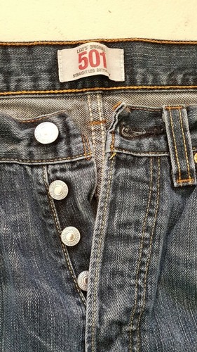 LEVIS 501 Shorts Cut Off Mid Blue Denim W 31 Vintage No 38 - Picture 3 of 9