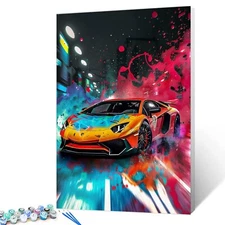 Colorful Car Paint by Numbers Kits for Adult,Noble Sports Car Paint by Number...