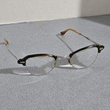 Vintage Mid Century Bausch  Lomb USA 22-46 Black Browline Eyeglasses Frame B L